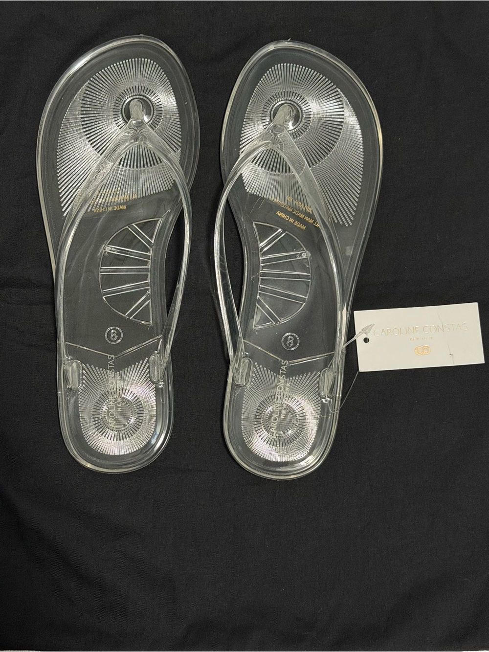 Caroline Constas Clear Jelly Thong Sandals - Transparent  NWT Size 8